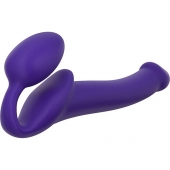 Фиолетовый безремневой страпон Silicone Bendable Strap-On - size S - Strap-on-me - купить с доставкой в Балаково