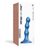 Голубая насадка Strap-On-Me Dildo Plug Balls size S - Strap-on-me - купить с доставкой в Балаково