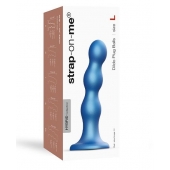 Голубая насадка Strap-On-Me Dildo Plug Balls size L - Strap-on-me - купить с доставкой в Балаково