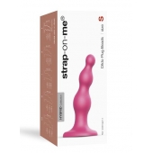 Розовая насадка Strap-On-Me Dildo Plug Beads size S - Strap-on-me - купить с доставкой в Балаково