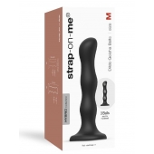 Черная насадка Strap-On-Me Dildo Geisha Balls size M - Strap-on-me - купить с доставкой в Балаково
