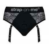 Черные трусики для насадок Diva Lingerie Harness - size S - Strap-on-me - купить с доставкой в Балаково