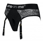 Черные трусики для насадок Diva Lingerie Harness - size M - Strap-on-me - купить с доставкой в Балаково