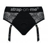 Черные трусики для насадок Diva Lingerie Harness - size L - Strap-on-me - купить с доставкой в Балаково