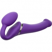 Фиолетовый безремневой вибрострапон Vibrating Bendable Strap-On - size L - Strap-on-me - купить с доставкой в Балаково