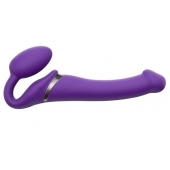 Фиолетовый безремневой вибрострапон Vibrating Bendable Strap-On - size L - Strap-on-me - купить с доставкой в Балаково