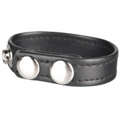 Кольцо на пенис из искусственной кожи на клепках SNAP COCK RING - BlueLine - в Балаково купить с доставкой