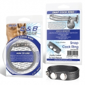 Кольцо на пенис из искусственной кожи на клепках SNAP COCK RING - BlueLine - в Балаково купить с доставкой