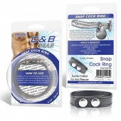 Кольцо на пенис SNAP COCK RING из искусственной кожи на клепках - BlueLine - в Балаково купить с доставкой