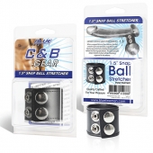 Хомут-утяжка для мошонки из искусственной кожи на клепках SNAP BALL STRETCHER - BlueLine - купить с доставкой в Балаково