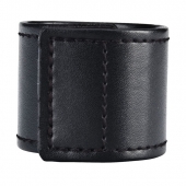 Хомут-утяжка для мошонки из искусственной кожи на липучке VELCRO BALL STRETCHER- 4 см. - BlueLine - в Балаково купить с доставкой