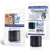 Хомут-утяжка для мошонки из искусственной кожи на липучке VELCRO BALL STRETCHER- 4 см. - BlueLine - в Балаково купить с доставкой