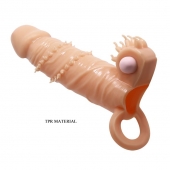 Телесная удлиняющая вибронасадка Penis Sleeve Connor - 17 см. - Baile - в Балаково купить с доставкой