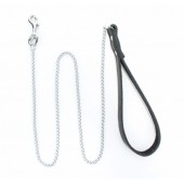 Металлический поводок с кожаной ручкой - БДСМ Арсенал - купить с доставкой в Балаково