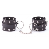 Черные кожаные оковы с люверсами - Crazy Handmade - купить с доставкой в Балаково