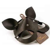 Черная кожаная маска  Кошка  с маленькими ушками - Crazy Handmade - купить с доставкой в Балаково