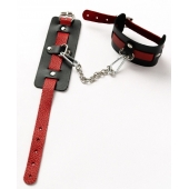 Черные оковы с красным декором и заклепками - Crazy Handmade - купить с доставкой в Балаково