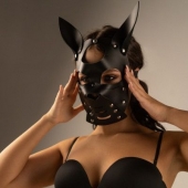 Черная маска  Собака  с ушками - Crazy Handmade - купить с доставкой в Балаково