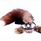 Игровой комплект: серебристая анальная пробка с пушистым хвостом и ободок-ушки - Crazy Handmade - купить с доставкой в Балаково