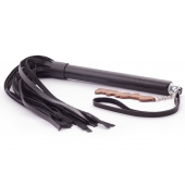 Черная кожаная плеть  Индиго  - 50 см. - Crazy Handmade - купить с доставкой в Балаково