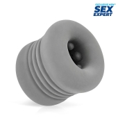 Серый эластичный мини-мастурбатор - Sex Expert - в Балаково купить с доставкой