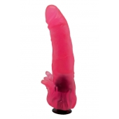 Розовая насадка для страпона с клиторальными лепестками - 18,5 см. - LOVETOY (А-Полимер) - купить с доставкой в Балаково