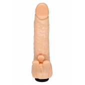 Телесная гелевая насадка-фаллос с клиторальными лепестками - 18,5 см. - LOVETOY (А-Полимер) - купить с доставкой в Балаково