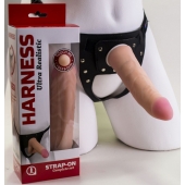 Страпон Харнесс из двух предметов: трусики с плугом и насадка-фаллос - 18 см. - LOVETOY (А-Полимер) - купить с доставкой в Балаково