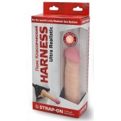 Страпон Harness из двух предметов: регулируемые трусики и насадка-фаллос - 17,5 см. - LOVETOY (А-Полимер) - купить с доставкой в Балаково