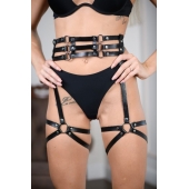 Кожаные гартеры на поясе Esteria - БДСМ Арсенал - купить с доставкой в Балаково