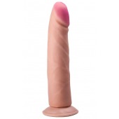 Фаллоимитатор на присоске из бархатистого на ощупь материала - 19,5 см. - LOVETOY (А-Полимер)