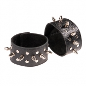 Чёрные напульсники с шипами и заклепками - Sitabella - купить с доставкой в Балаково