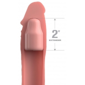 Телесная насадка-удлинитель 2 Inch Silicone X-tension with Strap - 20,3 см. - Pipedream - в Балаково купить с доставкой