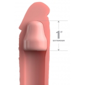 Телесная насадка-удлинитель 1 Inch Silicone X-tension - 17,8 см. - Pipedream - в Балаково купить с доставкой
