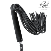 Черная кожаная плеть-флоггер - 84 см. - Notabu - купить с доставкой в Балаково