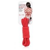 Красная хлопковая веревка для связывания - 3 м. - Lux Fetish - купить с доставкой в Балаково