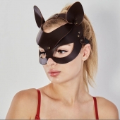 Коричневая кожаная маска  Кошечка - Sitabella - купить с доставкой в Балаково