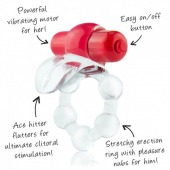 Виброкольцо с язычком и красным виброэлементом Overtime - Screaming O - в Балаково купить с доставкой