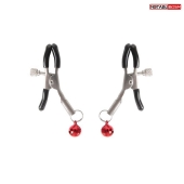 Серебристые зажимы на соски с шариками - Notabu - купить с доставкой в Балаково