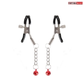 Серебристые зажимы на соски с шариками на цепочках - Notabu - купить с доставкой в Балаково