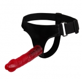 Тёмно-розовый страпон на трусиках регулирующегося размера - 18,8 см. - Baile - купить с доставкой в Балаково