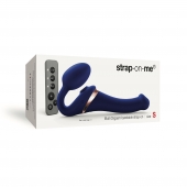 Синий безремневой страпон Multi Orgasm Size S с клиторальной стимуляцией - Strap-on-me - купить с доставкой в Балаково