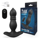 Черный анальный вибромассажер Sex Expert - 14,7 см. - Sex Expert - в Балаково купить с доставкой