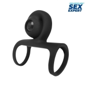 Черная вибронасадка на пенис Sex Expert - Sex Expert - в Балаково купить с доставкой