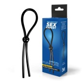 Черное силиконовое лассо с шариком для утяжки - Sex Expert - в Балаково купить с доставкой