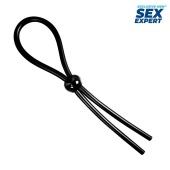 Черное силиконовое лассо с шариком для утяжки - Sex Expert - в Балаково купить с доставкой