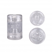 Прозрачный двусторонний мастурбатор Joy Cup - вагина и рот - Erokay - в Балаково купить с доставкой