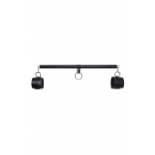 Черная распорка для ног с кожаными манжетами - Pecado - купить с доставкой в Балаково