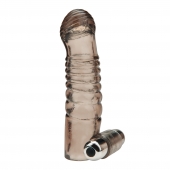 Дымчатая насадка на пенис с вибрацией  Vibrating Penis Enhancing Sleeve Extension - 13,3 см. - BlueLine - в Балаково купить с доставкой