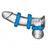 Комплект из трех голубых эрекционных колец 3-Pack Ribbed Rider Cock Ring Set - BlueLine - в Балаково купить с доставкой